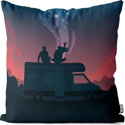 Produktbild von VOID Camping Bild Pärchen  Kissenbezug Kissenhülle sofa couch wohnzimmer dekoration wasserfest Outdoor Garten Kissen bezug deko
