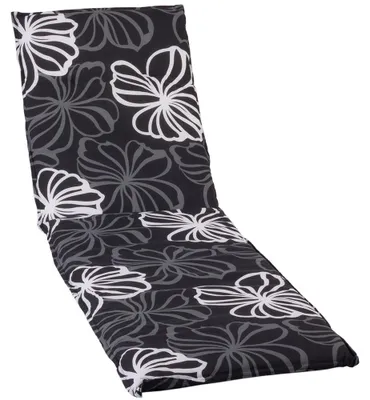 Produktbild von Auflage für Gartenliegen Barcelona 193x60 cm Black Flower – Liegenauflage mit Komfortschaumkern und Bezug – Sitzpolster für Gartenliegen - 100