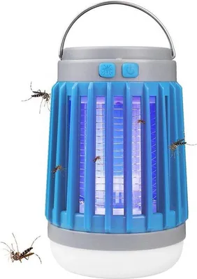 Obrázek produktu pro Lampa proti hmyzu 10 W LED s UV zářením a vysokým napětím, vodotěsná IP67, modrá