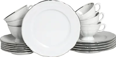 Produktbild von CreaTable, 24322, Maria Theresia Platin, Kaffeeservice 18-tlg, Porzellan