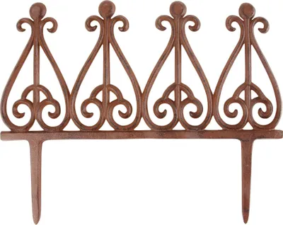 Produktbild von 12 Stück Esschert Design Beetzaun Haken, Zierzaun aus Gusseisen, 39 x 30 cm, Beet Abgrenzung mit Erdspieß