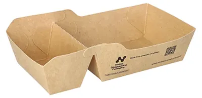 Produktbild von 120 Snacktrays, Pappe "NOTPLA" 3,5 cm x 7 cm x 14,5 cm braun