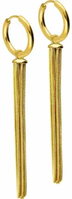 Produktbild von Chirurgenstahl Ohrclicker Creolen QUASTE Gold Innendurchmesser: 10mm + Designstärke: 1,6mm