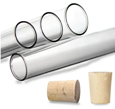 Productafbeelding van Reageerbuizen met kurken, 100 stuks (180 x Ø18mm), kruidenpotjes