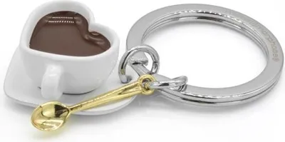 Produktbild von Schlüsselanhänger Love Coffee weiß/gold