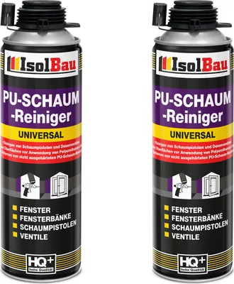 Produktbild von Isolbau 2 x 500 ml Dose PolyurethanSchaum Reiniger - Schaumreiniger für Polyurethan- Schaumpistolen, Pistolenreiniger, Reinigungsmittel, Entfetter