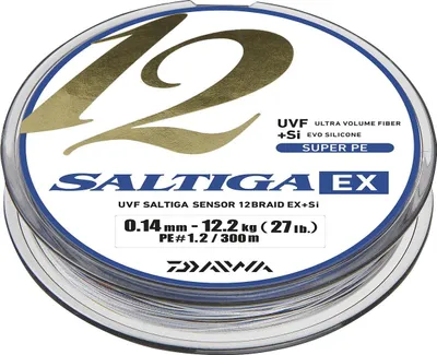 Zdjęcie produktu dla DAIWA SALTIGA 12 BRAID EX+SI, 300m, 0.14mm, 12.2kg / 26.9lbs, wielokolorowa, okrągła plecionka, 12696-314