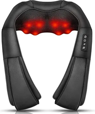 Produktbild von 3D Shiatsu Massagegerät mit Wärme – 16 Massageköpfe, 3 Intensitätsstufen, Ergonomisch für Nacken, Schulter, Rücken & Beine