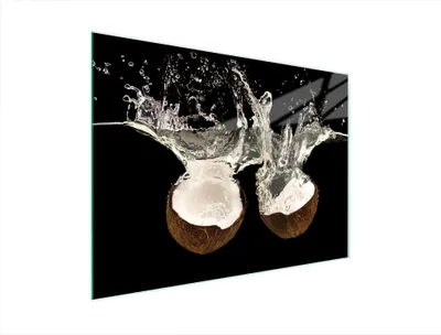 Productafbeelding van Glazen snijplank, 40x30 cm, kokosnotenmotief