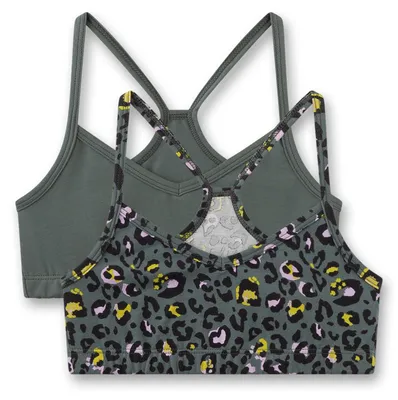 Immagine prodotto di Sanetta: reggiseno a bustier verde in cotone | Set da 2 reggiseni a bustier per bambine