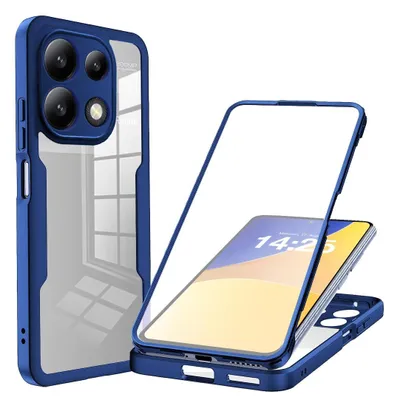 Produktbild von 360 Grad Rundum Schutz Handyhülle für Xiaomi Redmi Note 13 Pro Full Cover Vollschutz Case Farbe: Blau