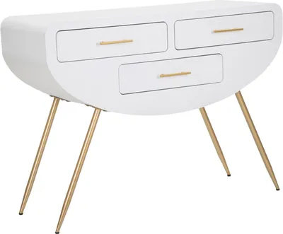 Produktbild von Konsole Venus 40 x 110 x 80 cm MDF Metall Gold Weiß