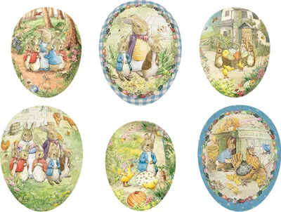 Zdjęcie produktu dla Nestler kartonowe jajko wielkanocne 18 cm Beatrix Potter 6Mot lub dowolny motyw