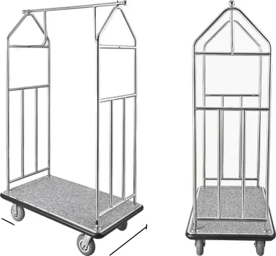 Produktbild von Hotel Gepäckwagen, Schwerlastkapazität, Langlebiges Edelstahl, 800LBS