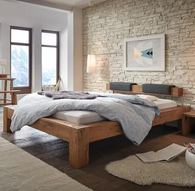 Produktbild von HASENA Oak Wild Bett Bormio Wildeiche mit Kopfteil und Polster 200x200
