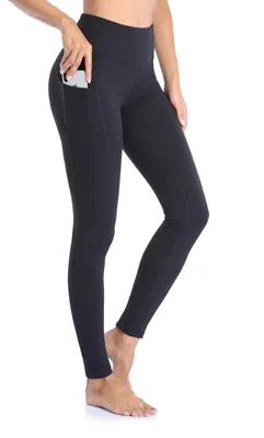 Produktbild von Vimbloom High Waist Figurformende Damen Sporthose, Blickdichte Sport Leggings - Lange Sportleggins Yogahosen mit Taschen VI263(Schwarz,S)