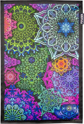 Produktbild von PSYWORK Schwarzlicht Stoffposter Neon "Space Invasion", 30x45cm
