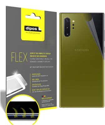 Produktbild von 3x Schutzfolie für Samsung Galaxy Note 10 Plus Rückseite Folie, 100% Displayabdeckung, dipos Flex