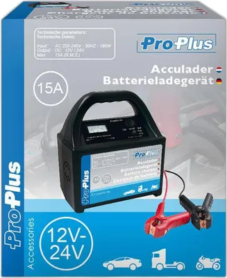 Produktbild von ProPlus Ladegerät 12/24 Volt 15 Amp 30-300 Ah schwarz