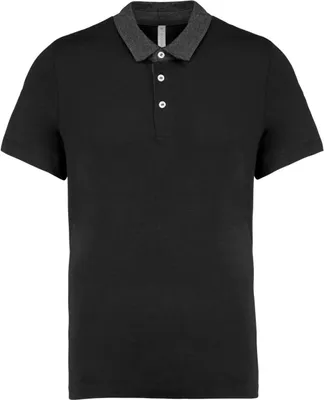 Produktbild von Kariban Herren Polo-Shirt Polohemd Poloshirt Polo Arbeit Shirt, Größe:2XL, Farbe:Black/Dark Grey Heather