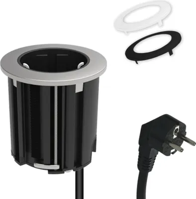 Produktbild von kalb | Einbausteckdose 230V für Arbeitsplatten u. Möbel mit EU-Stecker