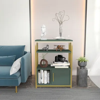 Immagine prodotto di Skye Decor, Letos - Verde, Oro, Libreria, Verde, 100% PANNELLI DI PARTICELLE RIVESTITI IN MELAMMINA, 60 x 29,6 x 80 cm