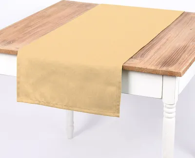 Produktbild von SCHÖNER LEBEN. Tischläufer Leinenlook uni pastell gelb 40x160cm