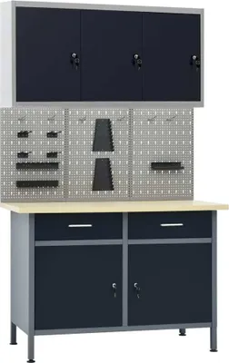 Image de Établi avec 3 panneaux muraux et 1 armoire