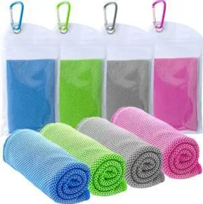 Produktbild von 4 Stück Kühlendes Handtuch, Cooling Towel 30 x 100 cm, Sporthandtuch Ultraleicht Kühltuch, Schnelltrocknend Reisehandtuch, Mikrofaser Handtuch für Spo