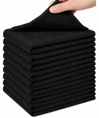 Obrázek produktu pro Utěrky z mikrovlákna na okna bez šmouh hadříky na sklo 10 ks 30x30 cm černé