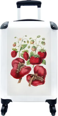 Produktbild von MuchoWow® MuchoWow® Koffer Handgepäck Trolley Rollkoffer Kleine Reisekoffer mit 4 Rollen - Lebensmittel - Erdbeeren - Obst - Cabin Size < 55x40x23 cm & 55x40x20 cm - Fotokoffer - Kabinenkoffer - Board