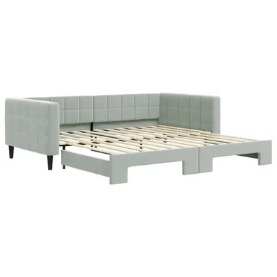 Zdjęcie produktu dla VidaXL 3196698, sofa rozkładana, Szary, Pianka, Metal, Poliester, Drewno, 2230 mm, 1100 mm