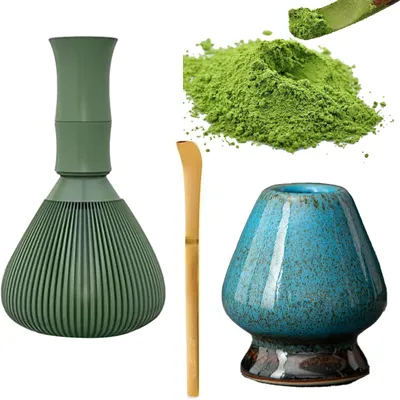 Produktbild von Japanische Matcha-Zeremonie-Zubehör – Set mit Schneebesen und Teelöffel