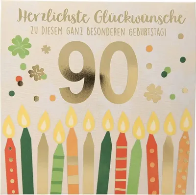 Produktbild von Depesche 0011694-013 Pop-up Glückwunschkarte zum 90. Geburtstag Klappkarte mit Musik, Lichtelementen und einem originellen Spruch, Geburtstagskarte inkl. Umschlag, Format 15,5 x 15,5 cm, mehrfarbig