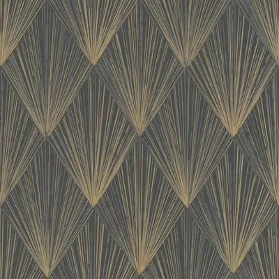 Produktbild von Profhome 378644-GU Grafik Tapete Geometrisch schwarz gold grau 5,33 m2