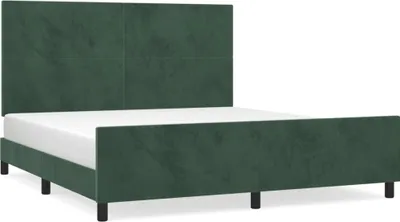 Produktbild von Bettgestell mit Kopfteil Dunkelgrün 180x200 cm Samt