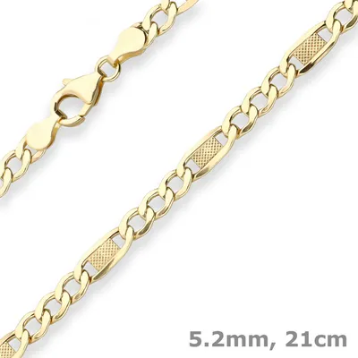 5-2mm-Armband-Fantasiekette-hohl-aus-333-Gelbgold-21cm
