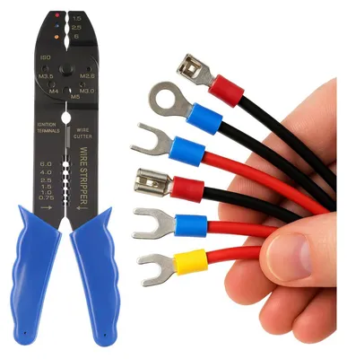 Immagine prodotto di Pinza crimpatrice, pressatrice per terminali elettrici, per connettore 0.5-5.0 mm², 8'' Geko