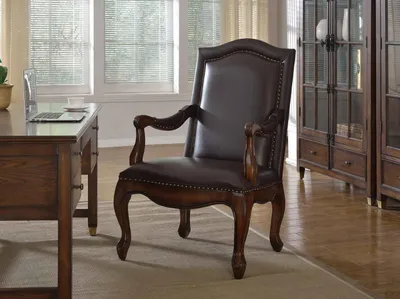 Image de Fauteuil de bureau Chaise de luxe Chaise de bureau Chef Nouveau cuir Fauteuil Designer Bois Meubles Nouveau