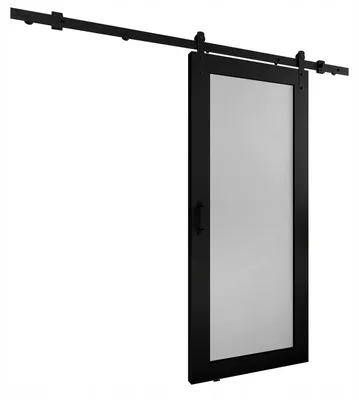 Produktbild von KierMoebel Schiebetür Komplettset LOFT ADIO 1 Schwarz & Weiß 86x205x3,2 cm, Wohnzimmer Schiebetür