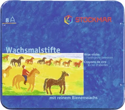 Obrázok produktu pre Stockmar 31000 voskové pastelky citrónová žltá, oranžová, karmínovo červená, zelená, modrá, modrofialová, červenohnedá, čierna