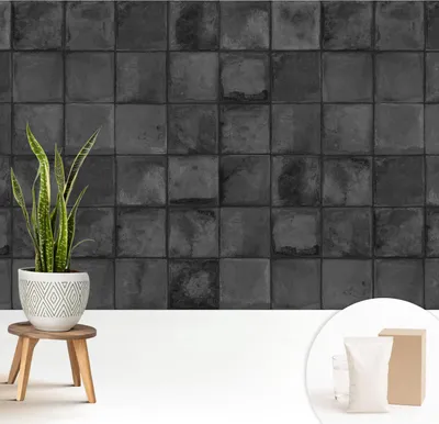 Zdjęcie produktu dla Fototapeta samoprzylepna – 208 x 146 cm – tapeta – tapeta ścienna – obrazy ścienne – folia samoprzylepna – folia dekoracyjna – tapeta foliowa – ściana – dekoracja – salon – szare płytki