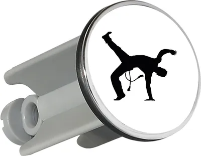 Produktbild von Huuraa Waschbeckenstöpsel Capoeira Silhouette 4cm höhenverstellbar Abflussstopfen Geschenkidee