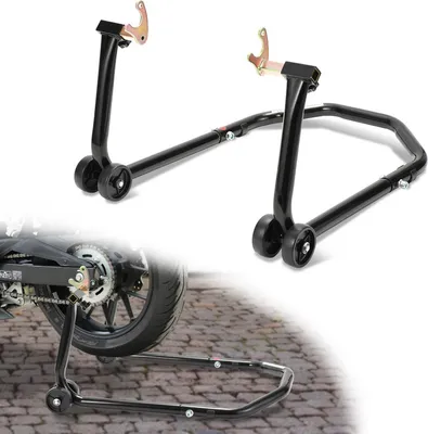 Obrázek produktu pro TolleTour stojan na motorku nastavitelný kyvný stojan na motorku pro přepravu zadního kola červený