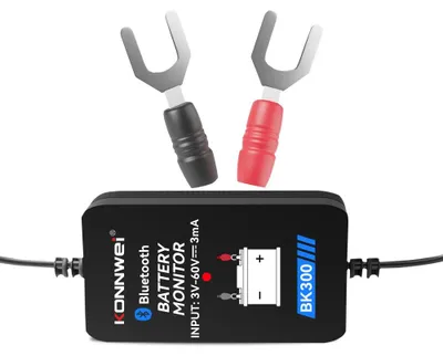Zdjęcie produktu dla Inteligentny Tester Akumulatora Samochodowego z Bluetooth 5.0 KONNWEI BK300, Aplikacja Mobilna, Android i iOS, Bezprzewodowy Monitor Akumulatora 12V 24V, Ładowanie, Napięcie