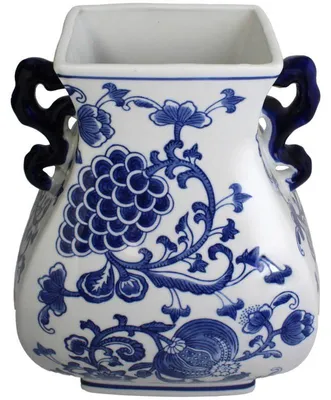Imagen del producto de Jarrón de colección HD, porcelana, azul, 22x19x29,5 cm