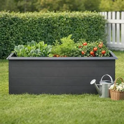 Produktbild von Hochbeet klassisch Konsta mit Schneckenkante 203 x 98 x 76 cm anthrazit