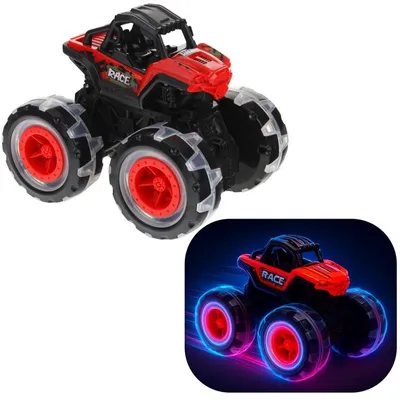 Imagen del producto de Camión monstruo, Jeep, todoterreno, sonido y luces - color rojo