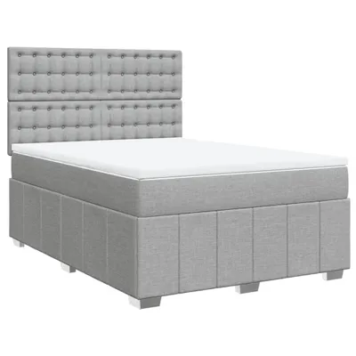 Produktbild von vidaXL Boxspringbett mit Matratze Hellgrau 160x200 cm Stoff