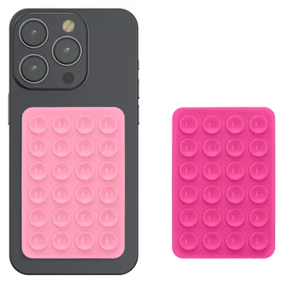 Produktbild von kwmobile 2x Silikon Saugnapf Handyhalterung - Handy Halter selbstklebend - 5,5 x 8cm - Universal Halterung für Handyhüllen - Kompatibel mit iPhone und